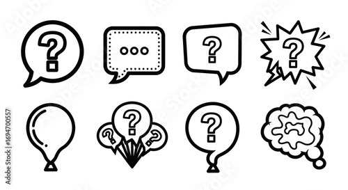 Doubt and Questions Pondering Confusion Icons