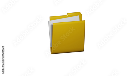 yellow folder isolated on white background