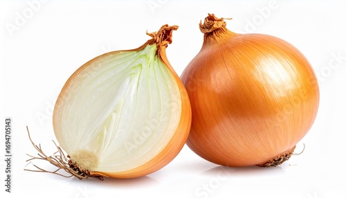 Wallpaper Mural Fresh onion bulb with papery skin strong flavor organic vegetable isolated on white background
 Torontodigital.ca