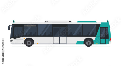 Modern flat design city bus side view
