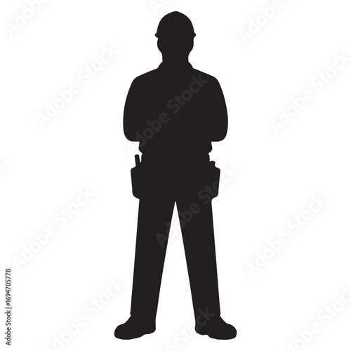 Engineer Silhouette Vector Illustration