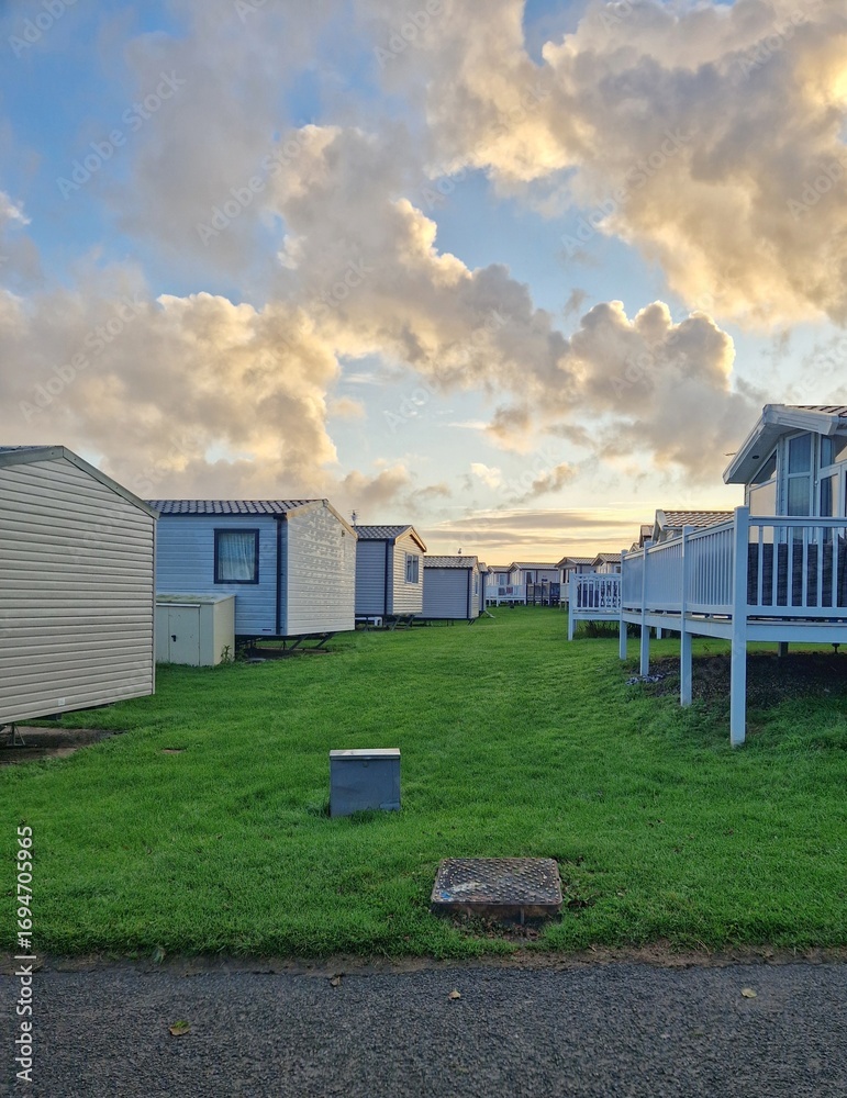Obraz premium Static caravans on a holiday park in Scotland