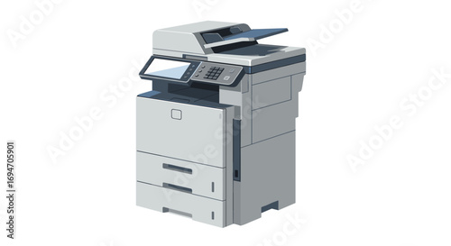 Modern office printer: isometric multifunction device for efficient printing and copying