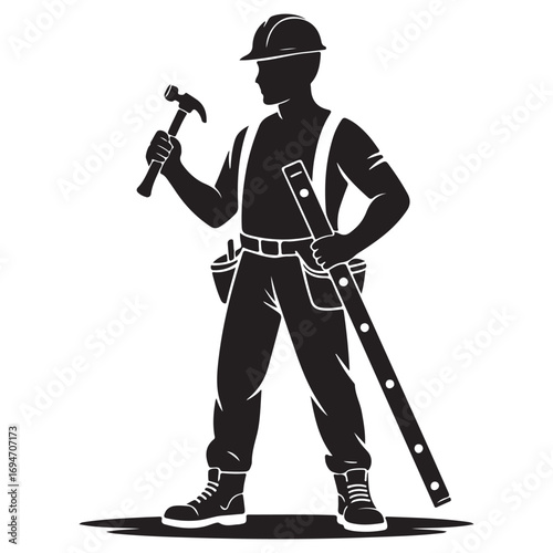 Engineer Silhouette Vector Illustration
