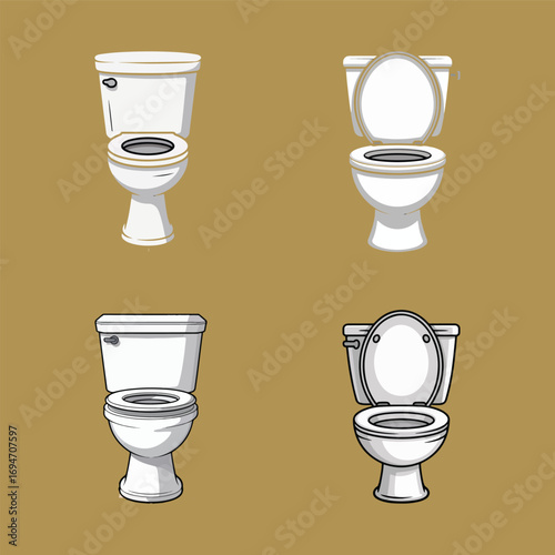 Bathroom commode set illustration