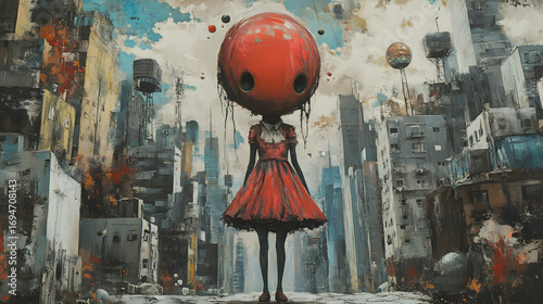 street scene with graffiti