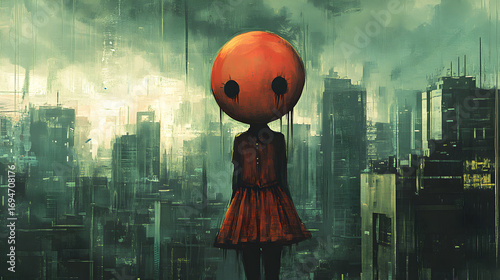 halloween witch on the moon