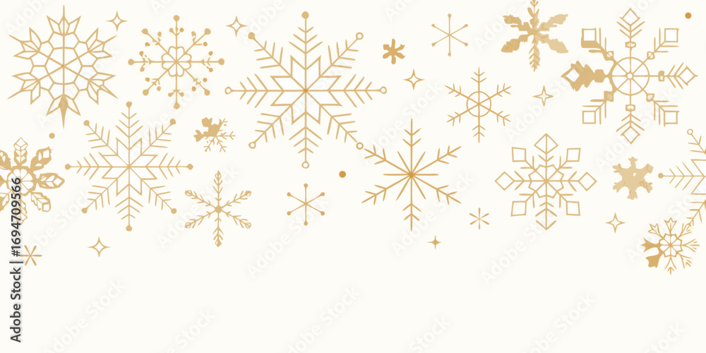 custom made wallpaper toronto digitalElegant gold snowflakes and starbursts scattered across a cream background for winter holidays