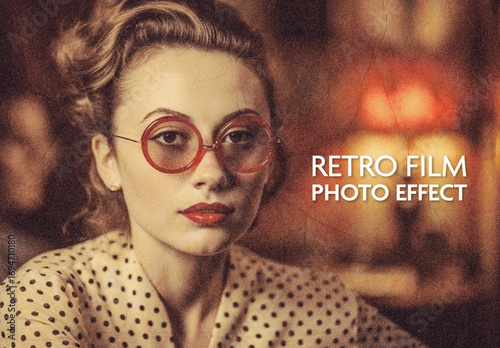 Red Retro Film Photo Effect