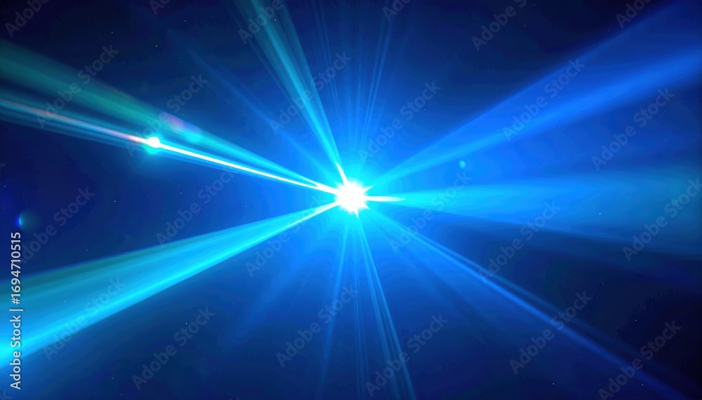 Fototapeta premium Realistic Green Lens Flare Glow Effect Over Dark Surface