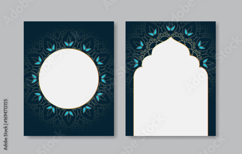 Vintage luxury ornament wedding card invitation template set. flyer, menu, postcard, background