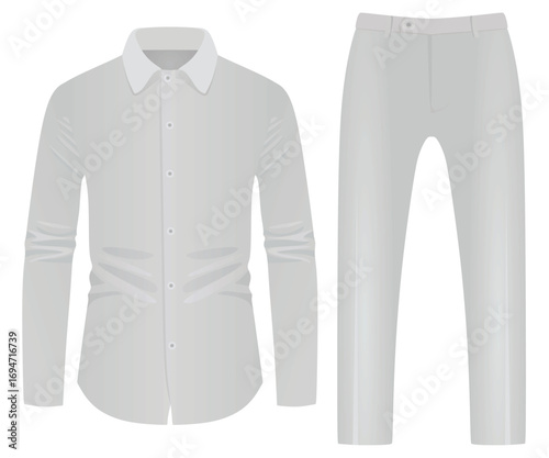 Grey long sleeve shirt and pants. vector illustration	