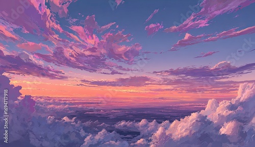 Vibrant sunset cloudscape