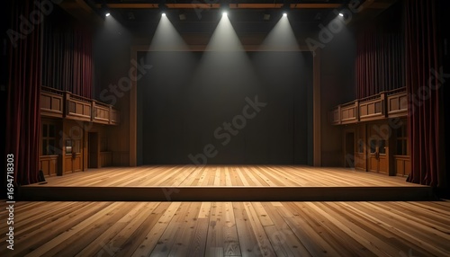 Wallpaper Mural Theater stage with wooden floorboards Torontodigital.ca