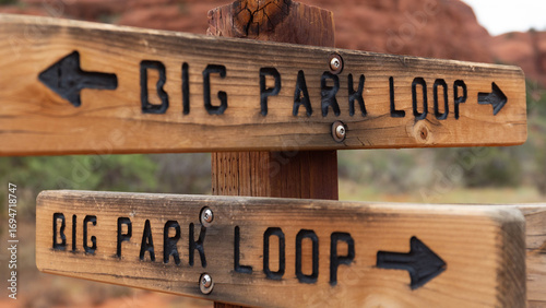Bell Rock Courthouse Butte Big Park Loop Trail Signs Sedona Arizona