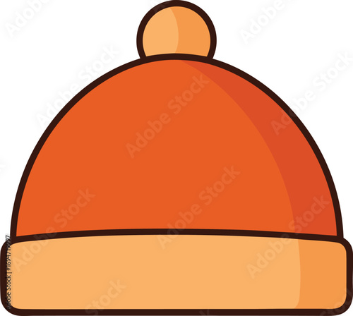 Vector illustration of an orange winter hat