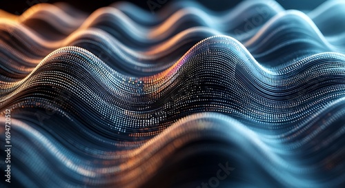 This elegant and dynamic image of circuit-like waves with a glowing sunrise effect provides a powerful metaphor for growth, energy, and the sustainable future of technology.