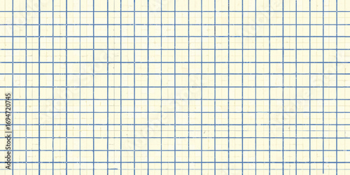 Textured yellow grid pattern with blue lines and subtle imperfections creating a vintage feel