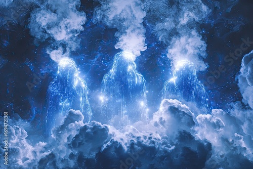 Three luminous peaks in a celestial storm