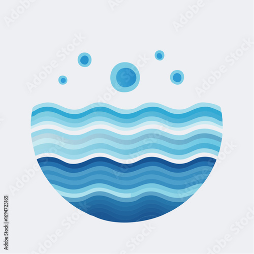 Illustration vectorielle abstraite de texture d’eau stylisée