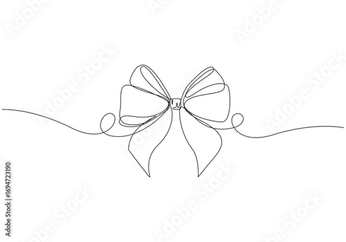 Elegant single-line bow illustration for cards and greetings