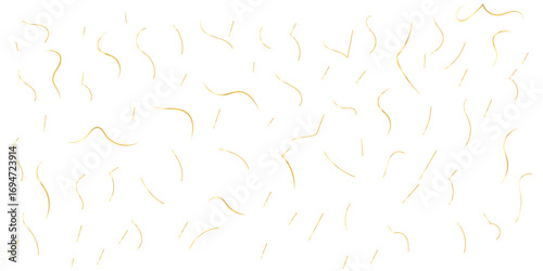 Abstract Scattered yellow confetti Golden Curves Lines creating a festive and celebratory atmosphere visually appealing White Background.	