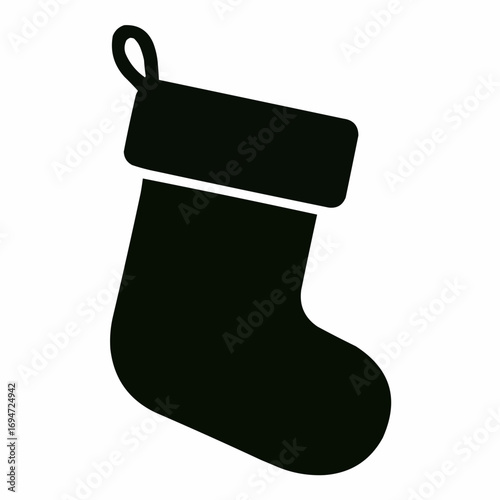 Vector illustration of a red Christmas stocking, an isolated holiday decoration for hanging gifts