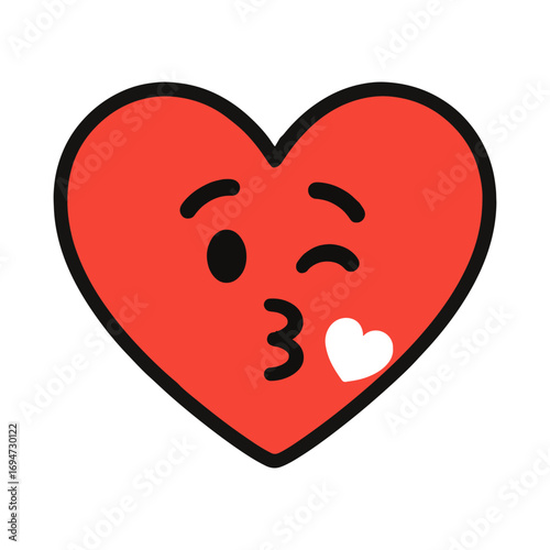 character emotion heart kiss vector on white background
Vector icon character with emotion