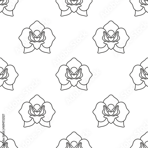 orchid flowers seamless pattern