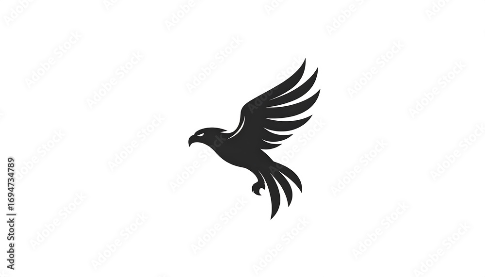 Obraz premium Silhouetted eagle in flight