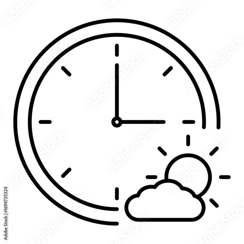 morning routine line icon with editable stroke