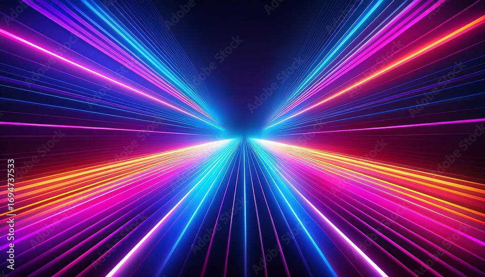 Obraz premium abstract neon background rays of light in the dark