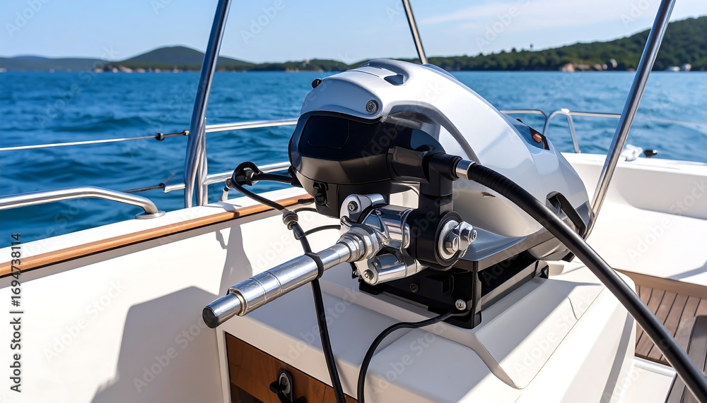 Fototapeta premium Boat outboard motor close-up
