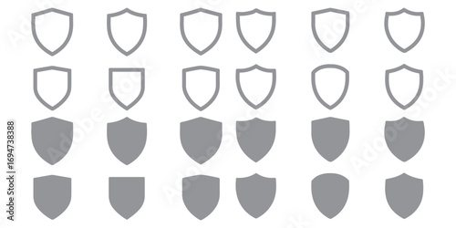 Shield icons set. Protect shield vector