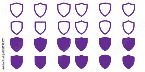 Shield icons set. Protect shield vector