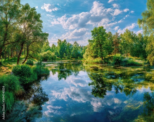 Serene landscape with a calm river