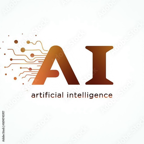 Wallpaper Mural Abstract ai logo with digital circuit lines and the words artificial intelligence Torontodigital.ca