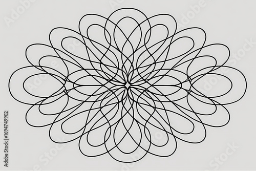 Intricate Mandala Landscape with Floral Frame Line Art