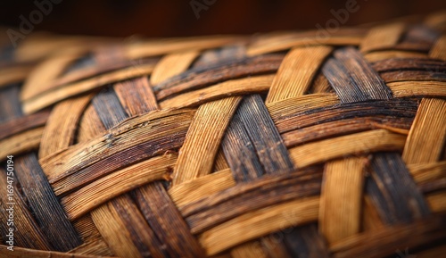 Close-up woven basketry texture
