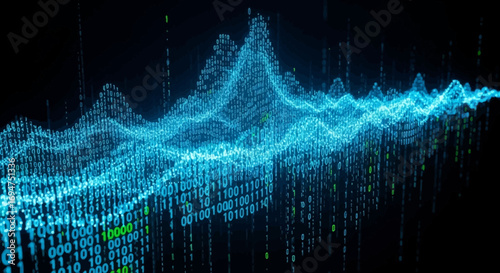 Abstract Data Visualization Digital Landscape of Information and Scientific Progress