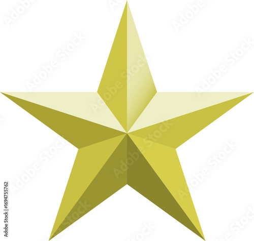 Gold star. Golden Christmas star isolated on white background. Nice illustration of a 3d look Gold star on white background. Star vector collection.	