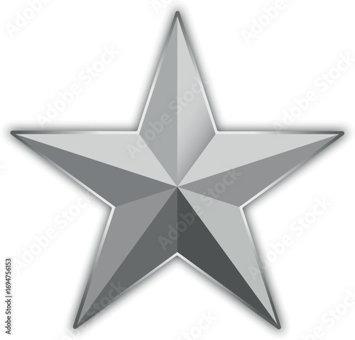 Black and White star. Golden Christmas star isolated on white background. Nice illustration of a 3d look Black and White star on white background. Star vector collection.