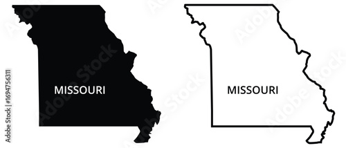 Missouri Map Black | State Border | United States | US America