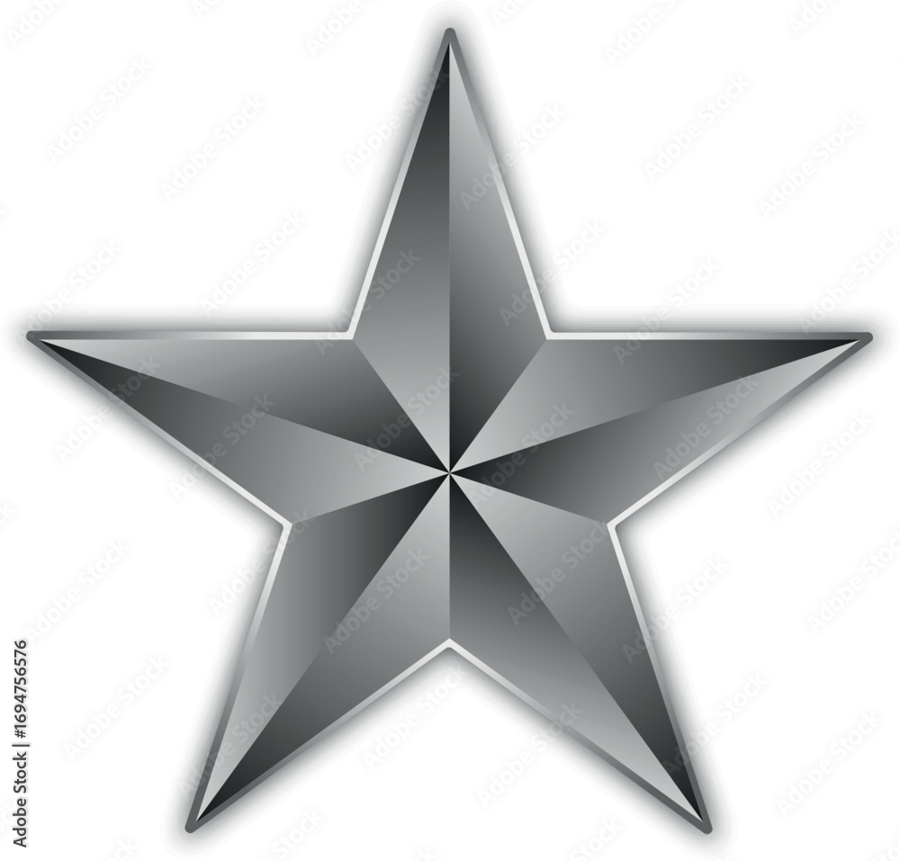 Obraz premium Black and White star. Golden Christmas star isolated on white background. Nice illustration of a 3d look Black and White star on white background. Star vector collection.