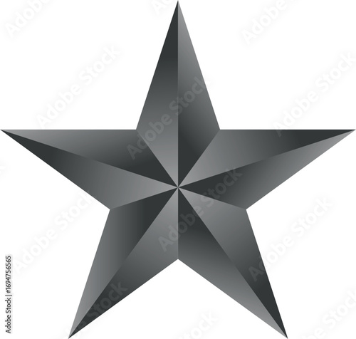 Black and White star. Golden Christmas star isolated on white background. Nice illustration of a 3d look Black and White star on white background. Star vector collection.