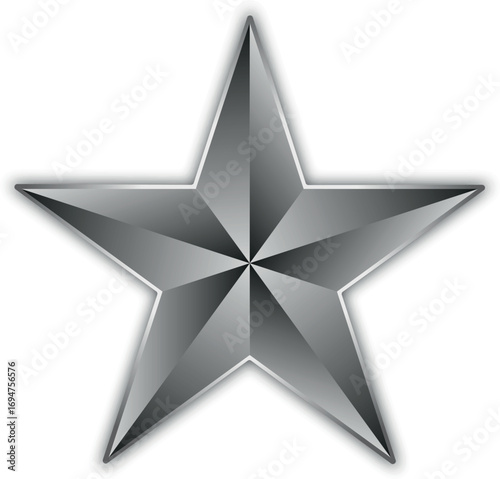 Black and White star. Golden Christmas star isolated on white background. Nice illustration of a 3d look Black and White star on white background. Star vector collection.