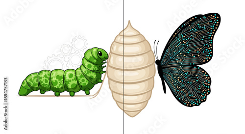 The Metamorphosis of a Butterfly From Caterpillar to Winged Beauty and the concept of transformation