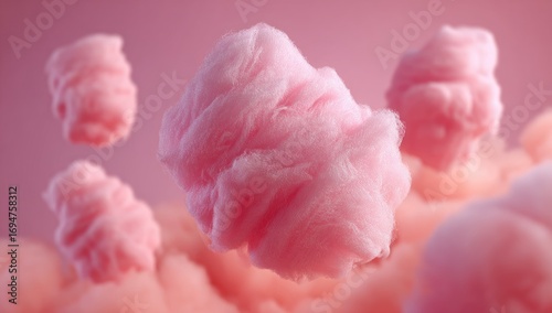 Pink cotton candy clouds in soft focus