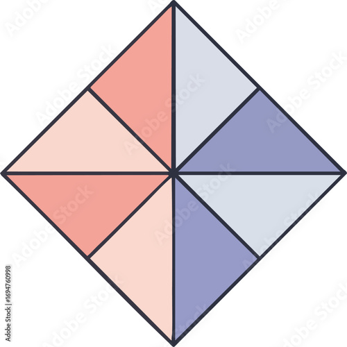 Abstract geometric illustration with triangles in pastel colors
