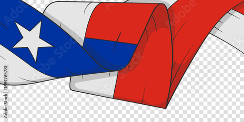Chilean flag waving irregularly. template for Chilean Independence Day design